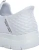 A close-up view of the heel and side of a white Skechers Slip-Ins shoe. Produktbild-Vorschau