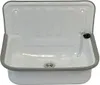 A white enamel sink with a gray rim is shown against a white background. Produktbild-Vorschau