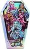 A coffin-shaped box featuring illustrations of several Monster High dolls. Produktbild-Vorschau