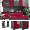 Spülenunterschrank Vicco Fame-Line Bordeaux Hochglanz 80 cm Produktbild-Vorschau 4