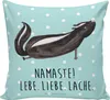 Mr. & Mrs. Panda Kissen 40x40 Stinktier Yoga - Türkis Produktbild-Vorschau 1