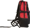 Side view of a red and black backpack against a white background. Produktbild-Vorschau
