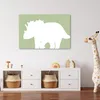 Wanddeko 90x60 cm - Kinder Dino - Triceratops - Grün, Produktbild-Vorschau 3