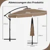 Parasol COSTWAY 300 cm, parasol à pied déporté avec Voir les images du produit 3