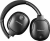 A pair of black, foldable headphones shown from a top-down perspective on a white background. Anteprima dell’immagine prodotto