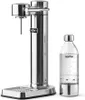 A silver AARKE Carbonator 3 water carbonator with a PET bottle next to it, on a white background. Produktbild-Vorschau