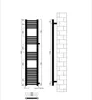Badheizkörper Schwarz matt 1200 x 550 mm – Produktbild-Vorschau 6