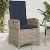 vidaXL Gartensessel mit Kissen 2 Stk. Verstellbar Grau Poly Produktbild-Vorschau 3