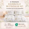 Baumwolle Bettwäsche 135x200 4-teilig – 2x Bettbezug Produktbild-Vorschau 7