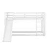 A white bunk bed with a slide and ladder, shown against a white background. Podgląd zdjęcia produktu