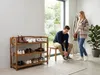 Scaffale multiuso a 3 ripiani in legno di acacia 82 × 74 × Anteprima dell’immagine prodotto 5