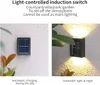 Solarlampen für den Garten, 4er Set LED-Wandleuchten, Up & Produktbild-Vorschau 5