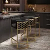 Edler Barhocker LEGANZA schwarz Samt gold Edelstahl Produktbild-Vorschau 1