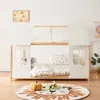 A children's bed designed to look like a house, with bedding and decorative items. Anteprima dell’immagine prodotto