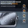A close-up of a phone screen protector with water droplets, surrounded by marketing text and icons. Produktbild-Vorschau