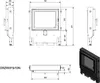 Technical drawings and a 3D render of a fireplace insert. Podgląd zdjęcia produktu