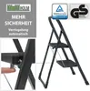 Trittleiter 2-stufig klappbar 150 kg Anti-Rutsch Produktbild-Vorschau 5
