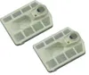 Two white air filters for a chainsaw are shown on a white background. Produktbild-Vorschau