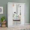 Kleiderschrank Schwebetürenschrank Schrank 150 cm Weiß/Weiß Produktbild-Vorschau 1