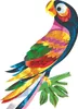 A colorful, stylized parrot perched on a branch. Anteprima dell’immagine prodotto