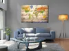 Vliesstoff Korkbild - Map on wood: Colourful Travels 120x80 Produktbild-Vorschau 1