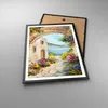 Gerahmtes Poster - Schwarzer Rahmen - Haus Santorini Blumen Produktbild-Vorschau 3