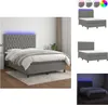vidaXL Boxspringbett mit Matratze & LED Dunkelgrau 140x200 Produktbild-Vorschau 1