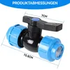 Kugelhahn für PE-Rohr 25mm – PP-Fitting, max. 16 bar, Produktbild-Vorschau 2