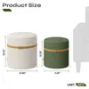 Set da 2 pouf in velluto verde oliva, morbidi pouf con Anteprima dell’immagine prodotto 10
