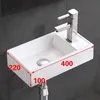 Lavabo Retangolare In Vetroceramica Da Appoggio, Bianco Anteprima dell’immagine prodotto 6