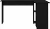 A black L-shaped desk with shelving on one side, shown against a white background. Anteprima dell’immagine prodotto