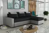 Ecksofa Schlafsofa Sofa HEDVIG LUX Manila Hellgrau- Schwarz Produktbild-Vorschau 1