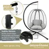 deluxe4home® Hängesessel mit Gestell Hellgrau I Hängekorb Produktbild-Vorschau 3