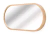 A product shot of an oval mirror with a wooden frame. Produktbild-Vorschau