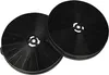 Two black circular activated carbon filters for a kitchen range hood, presented against a white background. Produktbild-Vorschau