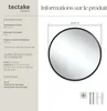 Miroir mural rond FIONA avec cadre en aluminium - 80 cm Voir les images du produit 6