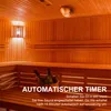 Interior of a wooden sauna with benches and a light fixture. Produktbild-Vorschau