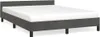 A dark gray bed frame with a white mattress is shown against a white background. Produktbild-Vorschau