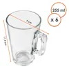 Sklenice na cappuccino, kuželovitá, s uchem, objem 255 ml - Náhled obrázku produktu 4