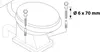 Diagram showing how to install toilet seat fixings. Produktbild-Vorschau