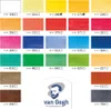 A grid of watercolor paint swatches with their corresponding numbers, and a Van Gogh logo. Produktbild-Vorschau