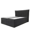 A studio shot of a black upholstered box spring bed with a headboard, against a white background. Produktbild-Vorschau
