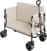 A beige and black folding wagon with a seat and handle, shown from a three-quarter angle on a white background. Produktbild-Vorschau