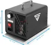 A black ozongenerator with dimensions indicated by blue arrows and text. Náhled obrázku produktu