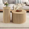 Merax table basse ronde set de 2 avec motif de rayures Voir les images du produit 4