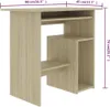 A wooden desk with dimensions marked. Anteprima dell’immagine prodotto