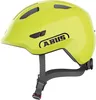 A bright yellow bicycle helmet with the ABUS logo on the side, shown against a white background. Voir les images du produit