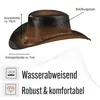 Cowboy Western Leder Hut STAR für Herren Damen Terra Brown Produktbild-Vorschau 3