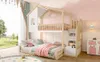 okwish Etagenbett 90/140x200 Holz-Doppelbett mit Zaun und Produktbild-Vorschau 5