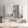 Zrkadlová skrinka do kúpeľne, biela, 70x60x13,5 cm – Náhľad obrázku produktu 4